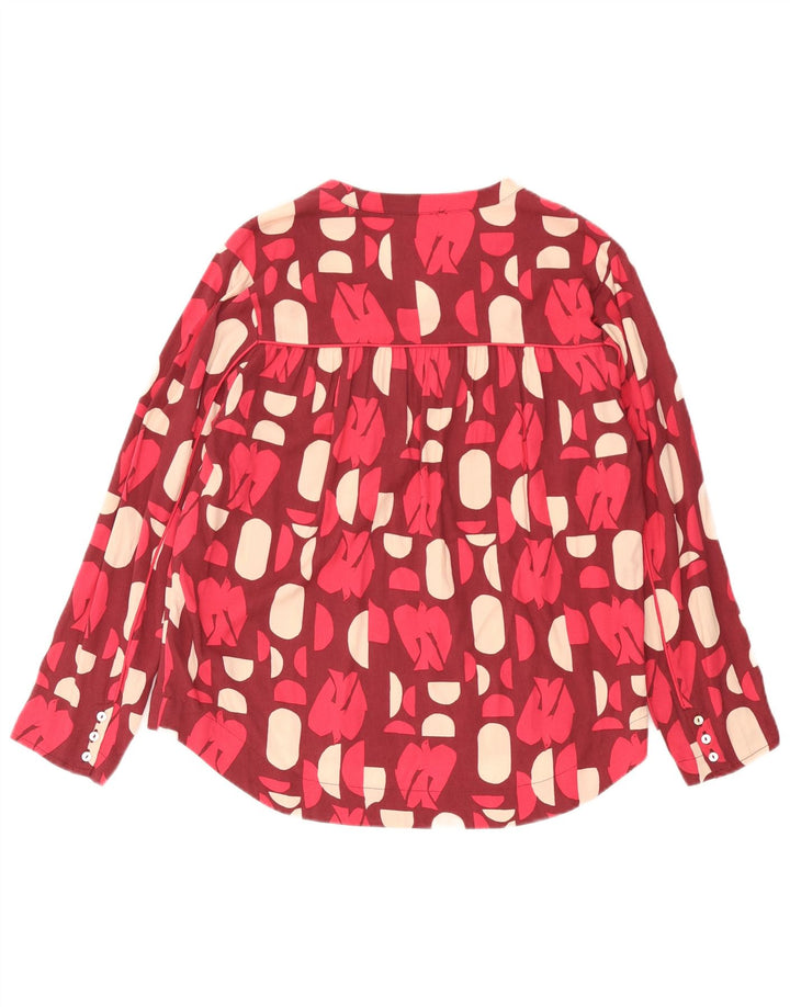 White Stuff Blusa extragrande para mujer UK 40 Small Borgoña Geométrico