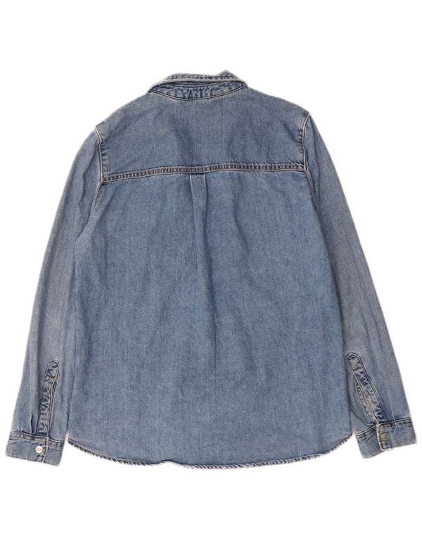 Zara Camisa Vaquera Mujer UK 44 Algodón Azul Medio