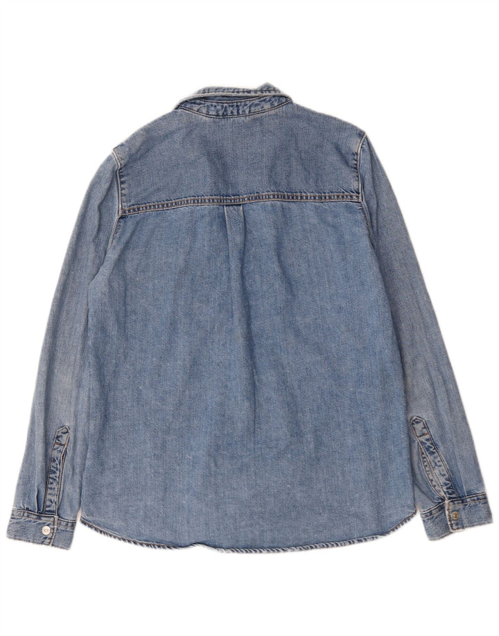 Zara Camisa Vaquera Mujer UK 44 Algodón Azul Medio