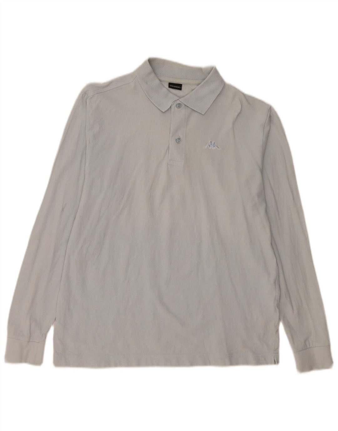 KAPPA Polo de manga larga para hombre de algodón azul medio