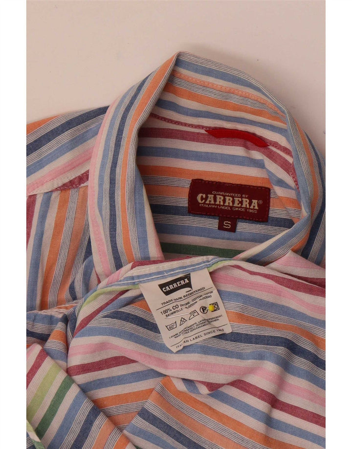 Camisa Carrera Hombre Small Algodón Rayas Multicolor