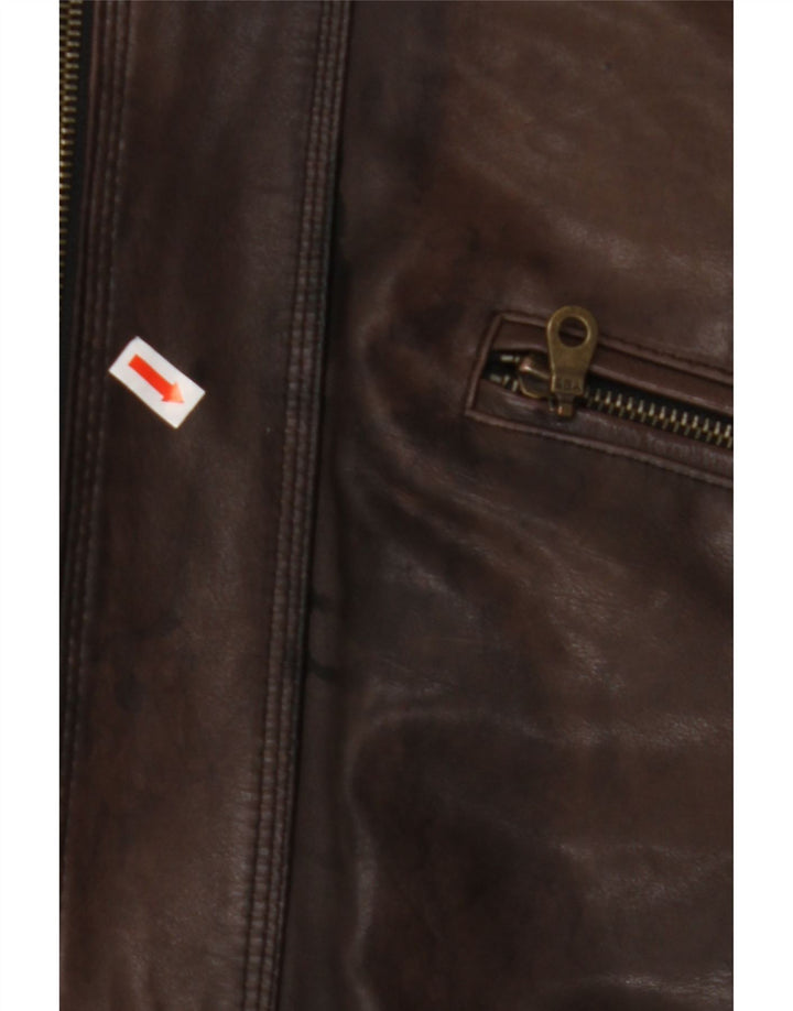 VINTAGE Chaqueta de cuero para hombre IT 50 Cuero marrón grande