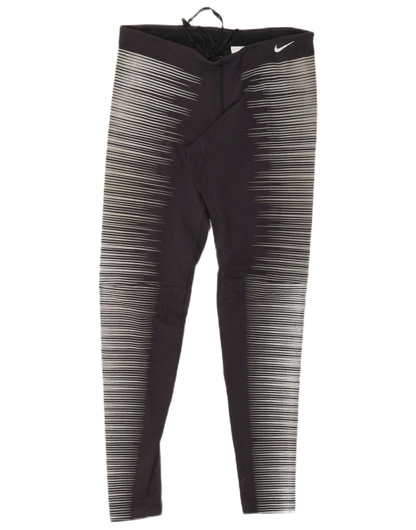NIKE Leggings Dri Fit para Mujer UK 8 Small Gris Pinstripe Nylon