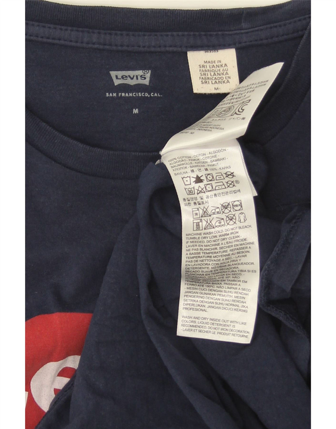 Levi's Hombre Camiseta Gráfica Top Medium Azul Marino Algodón