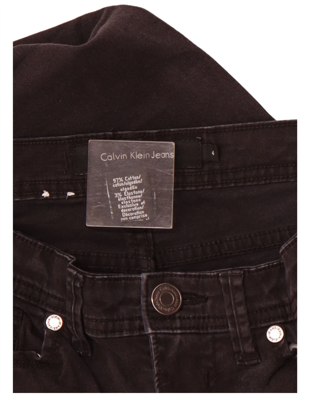 Calvin Klein Jeans ajustados para mujer US 4 Small W28 L26 Algodón negro