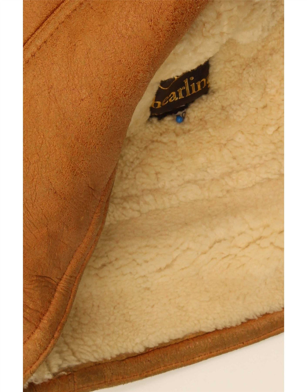 Vintage hombres shearling abrigo IT 50 marrón grande