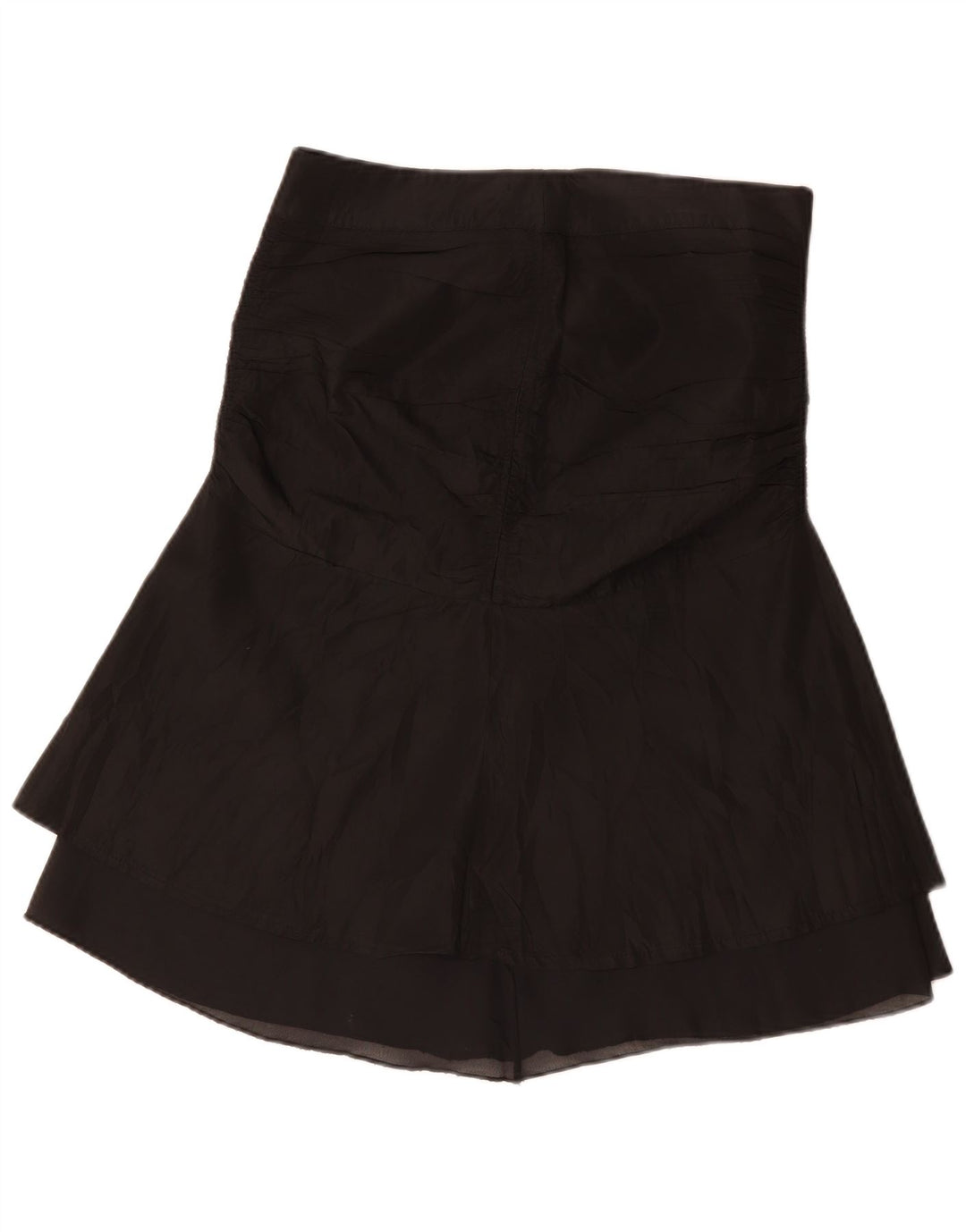 Vintage Mujer Tulip Falda Mediana W30 Acetato Negro