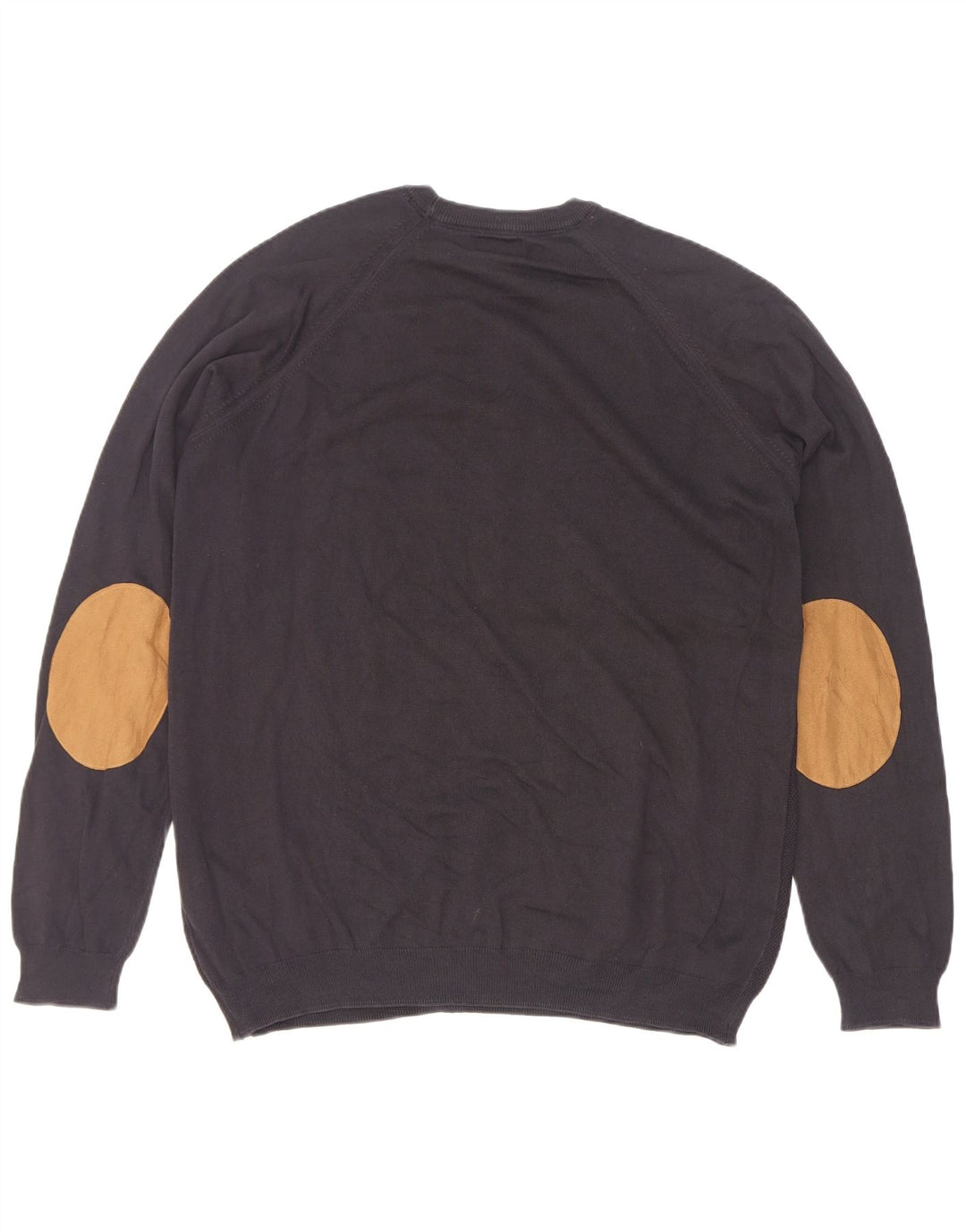 Zara Hombre Jersey Cuello Redondo Jersey Grande Algodón Negro