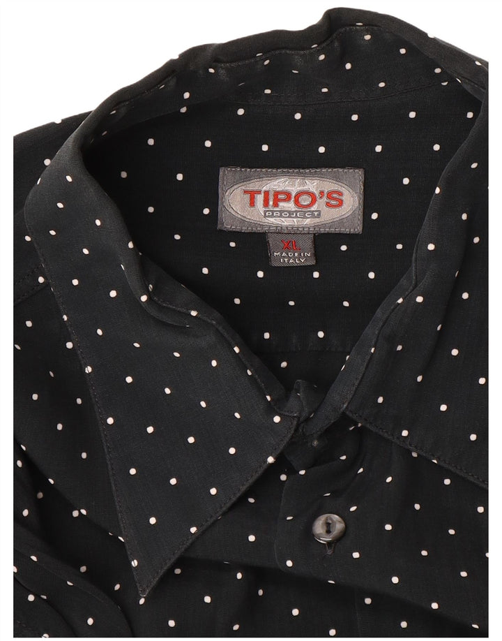 TIPO' S Camisa de manga corta para hombre XL Negro Moteado