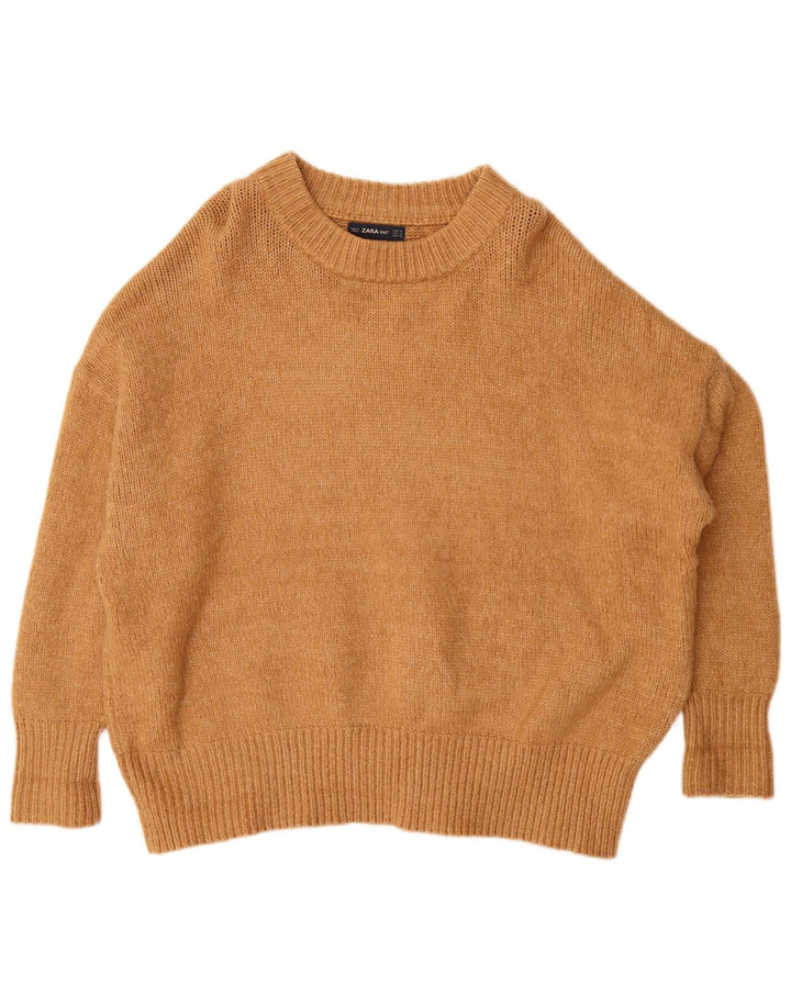 Zara Mujer Jersey Oversize con Cuello Barco UK 44 Marrón Medio