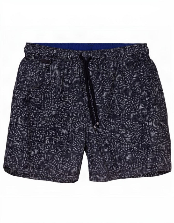 Marks & Spencer - Bañador para hombre (talla pequeña), color azul marino, poliéster geométrico