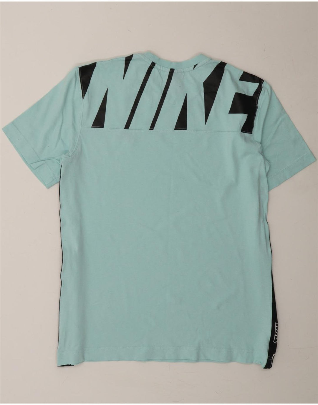 NIKE Mens Graphic T-Shirt Top Medium Blue Colourblock Cotton Vintage Nike and Second-Hand Nike from Messina Hembry 