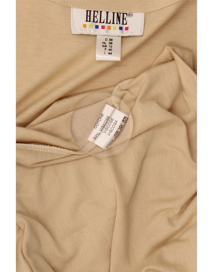 HELLINE Vestido largo para mujer UK 12 Algodón beige medio