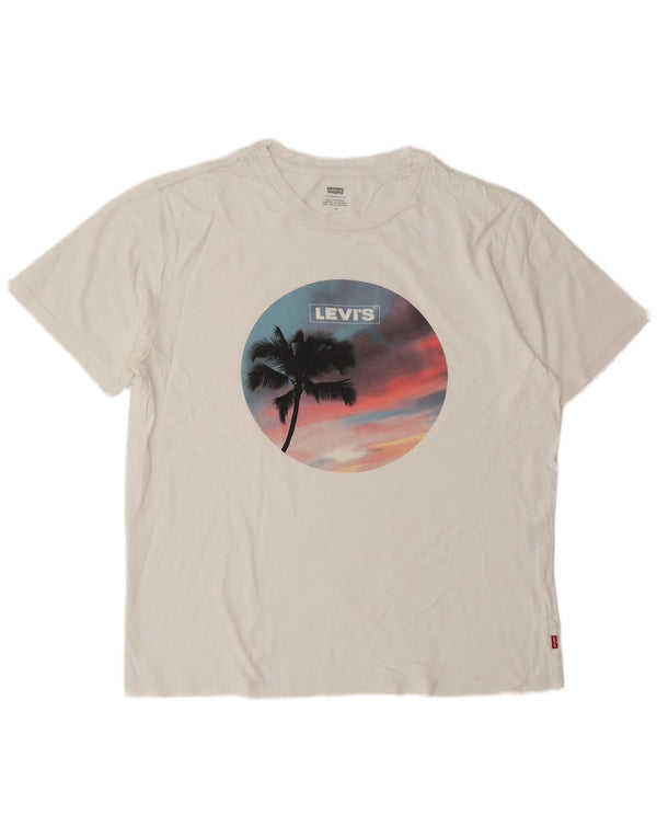 Levi's Hombre Camiseta Gráfica Top Medio Blanco