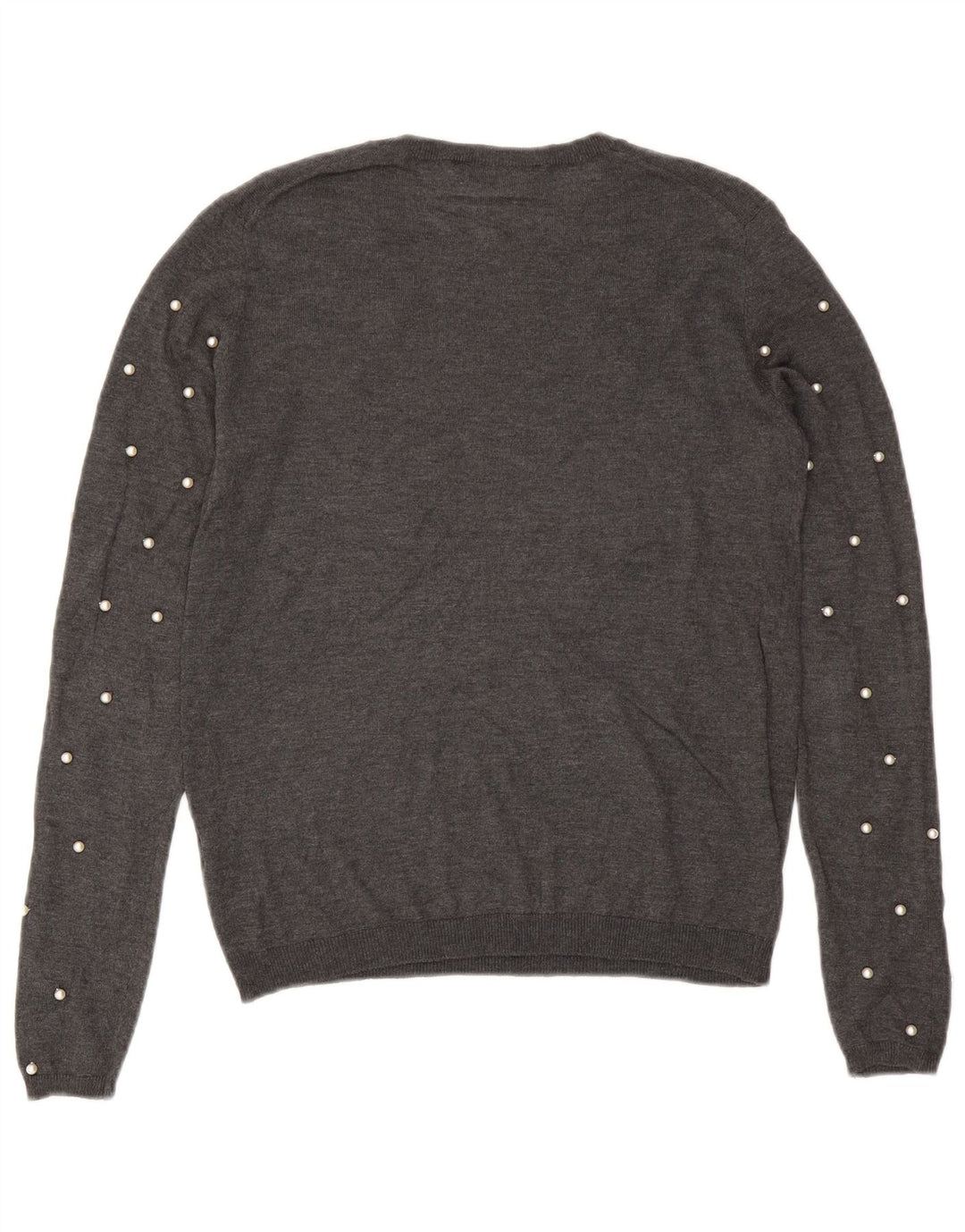 Zara Mujer Cuello Redondo Jersey Jersey UK 10 Small Gris Modal