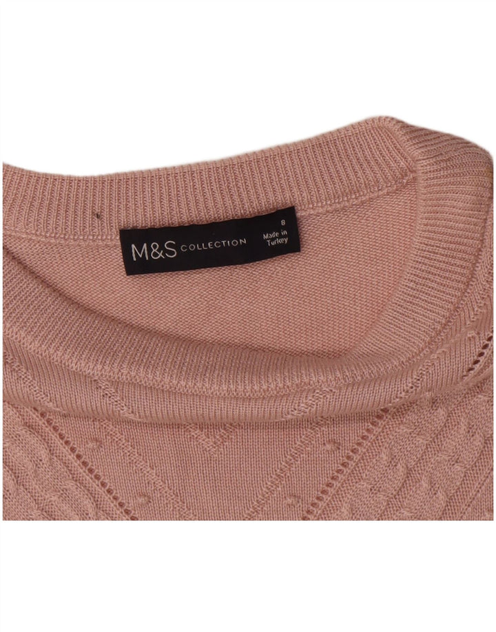 Marks & Spencer Jersey de Cuello Redondo para Mujer UK 8 Small Pink