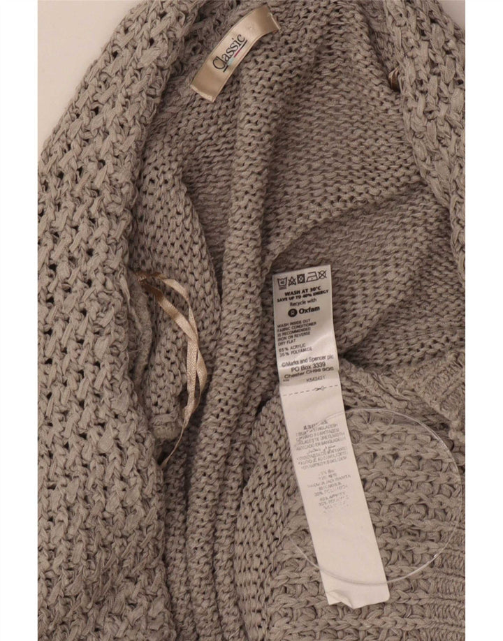 Marks & Spencer Suéter Cárdigan Abierto Clásico para Mujer UK 46 Grande Gris
