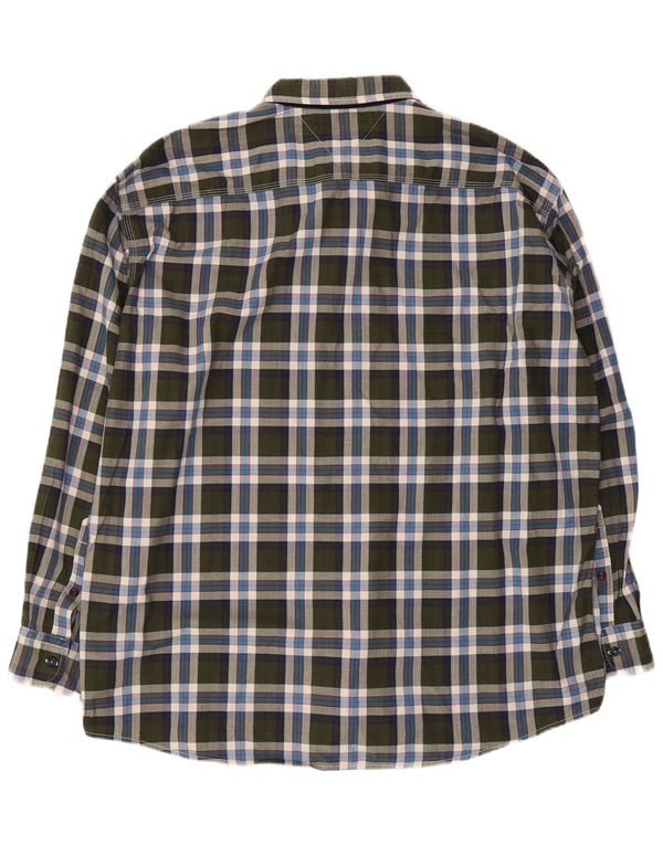 Tommy Hilfiger Camisa Vintage Fit para Hombre 2XL Algodón A Cuadros Caqui