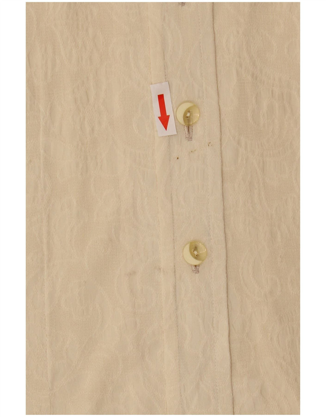Vintage mujer ver a través de camisa blusa Reino Unido 14 Medio Beige