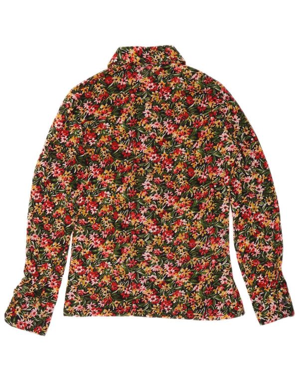 VINTAGE Blusa camisa mujer Reino Unido 10 Pequeño Multicolor Floral