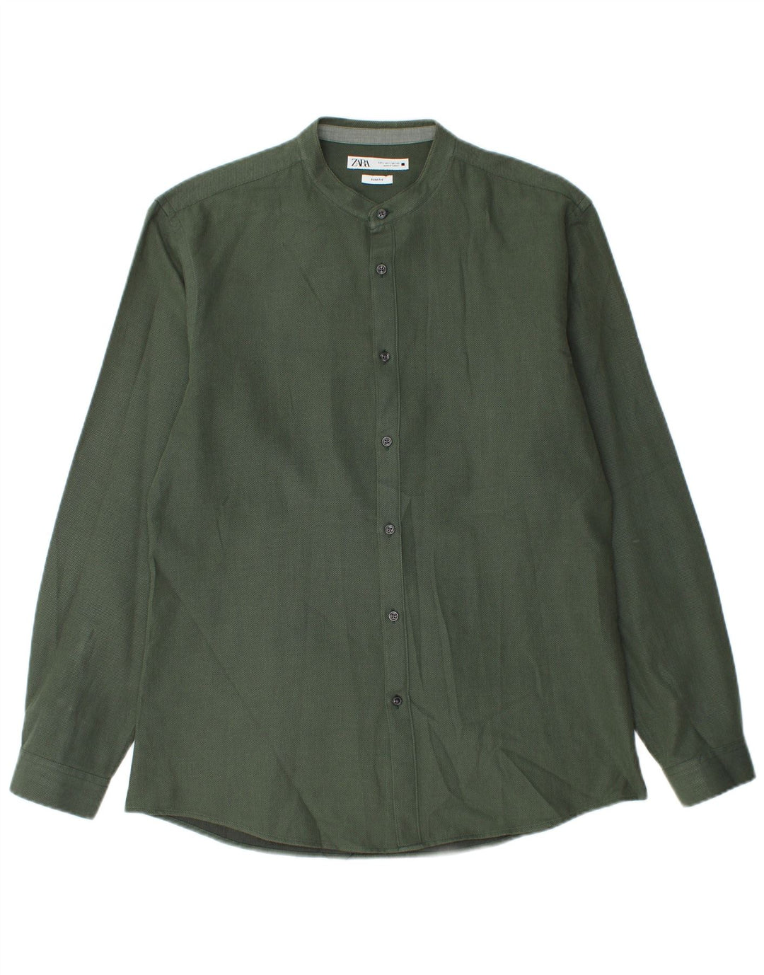 Zara Hombre Camisa Slim Fit Grande Verde