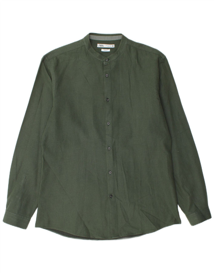 Zara Hombre Camisa Slim Fit Grande Verde