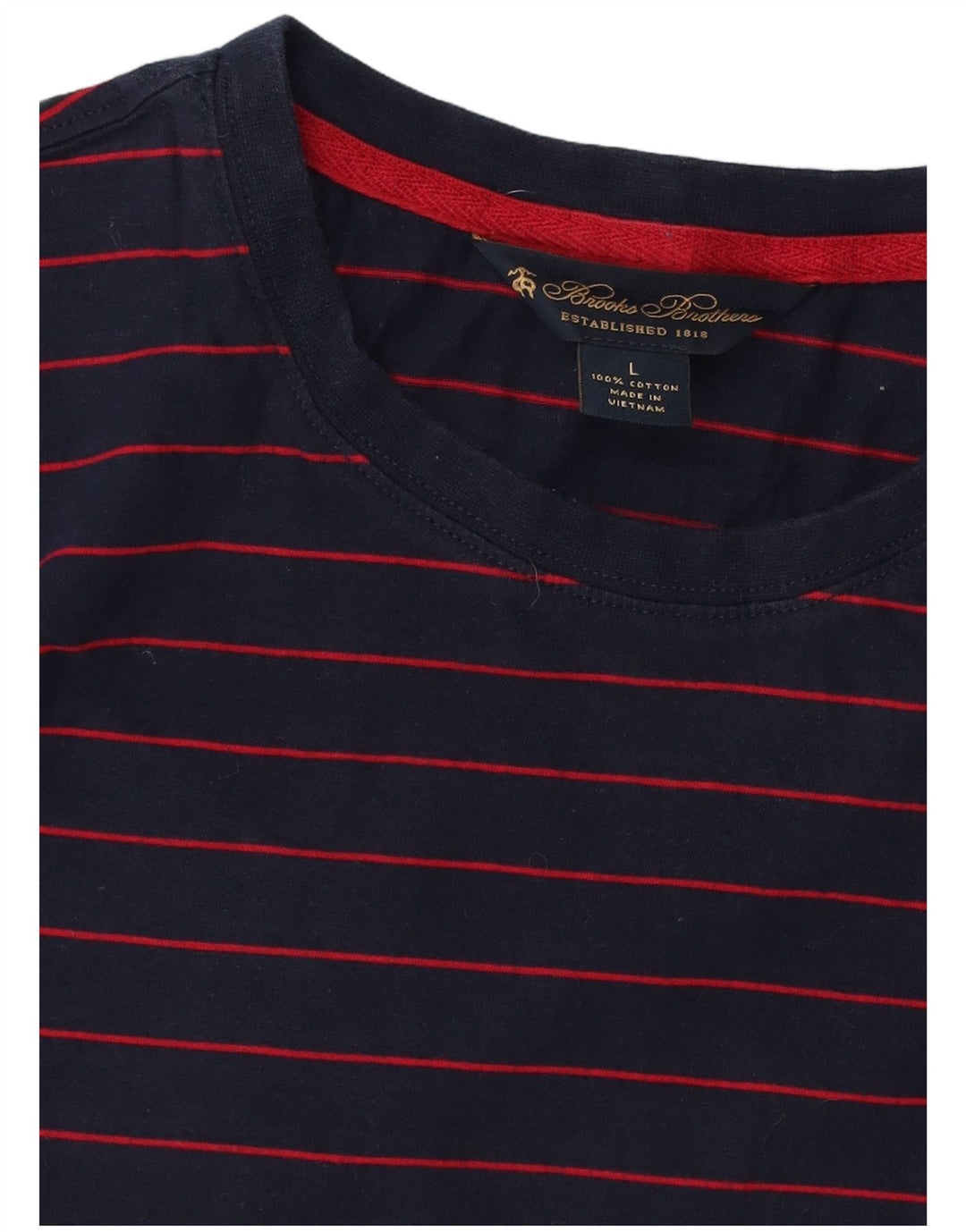 BROOKS BROTHERS Camiseta para hombre Top Grande Azul Marino Rayas Algodón