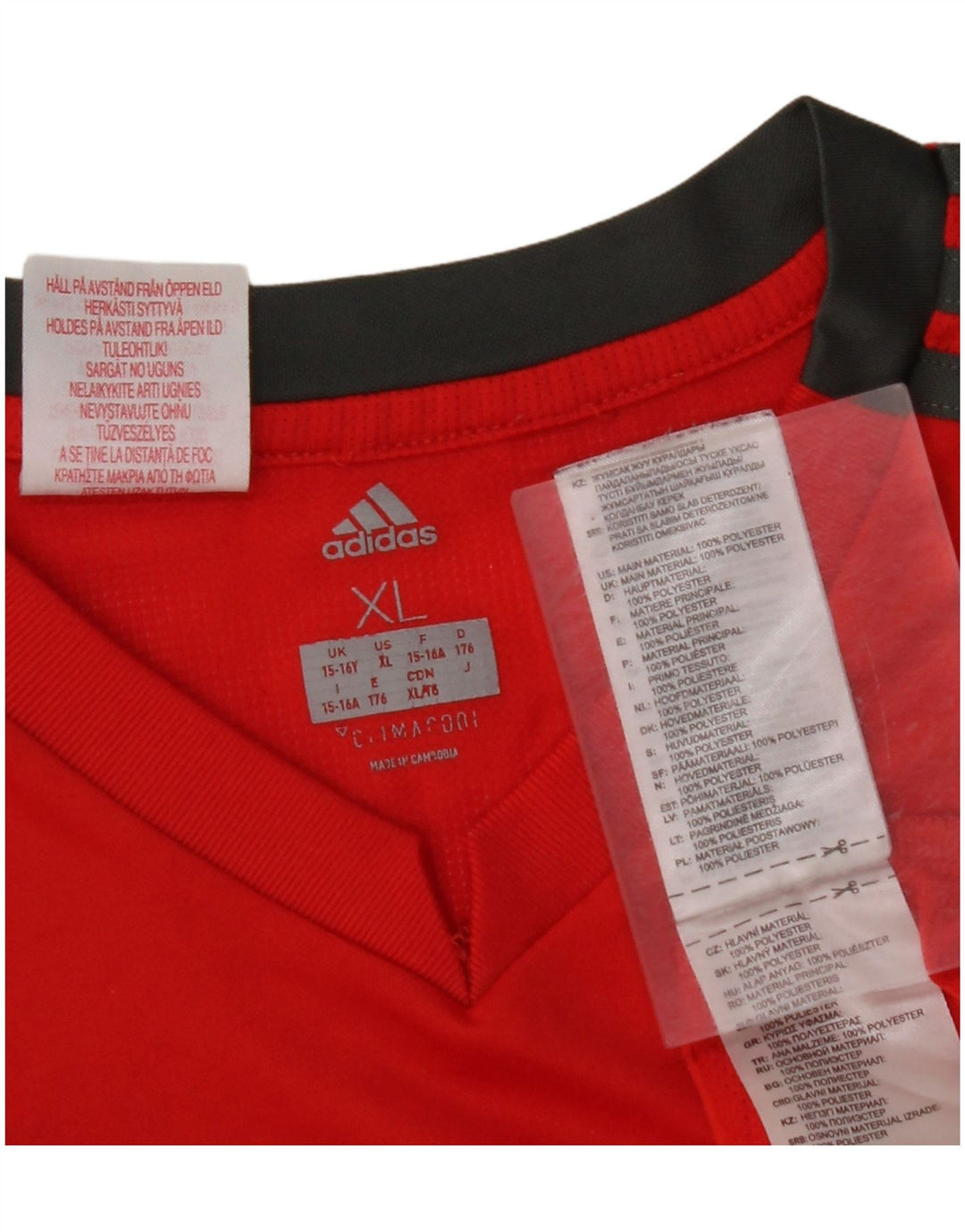 ADIDAS Camiseta Chico Climacool 15-16 Años XL Rojo Poliéster