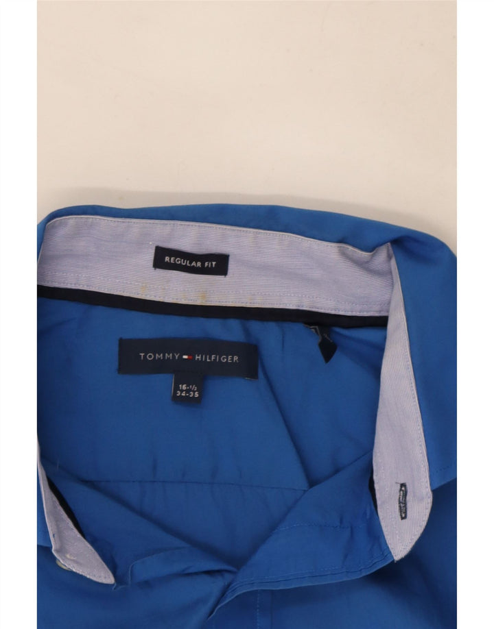 Tommy Hilfiger Camisa de ajuste regular para hombre talla 16 1/2 grande azul