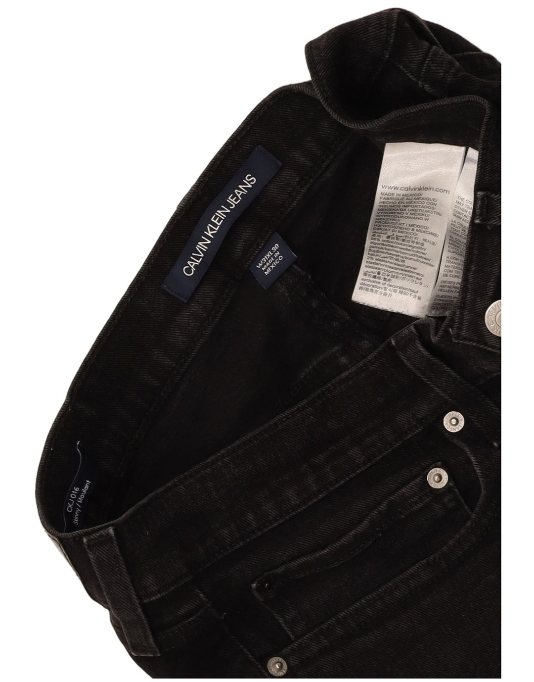 CALVIN KLEIN Vaqueros pitillo Moulante para hombre W31 L30 Algodón gris