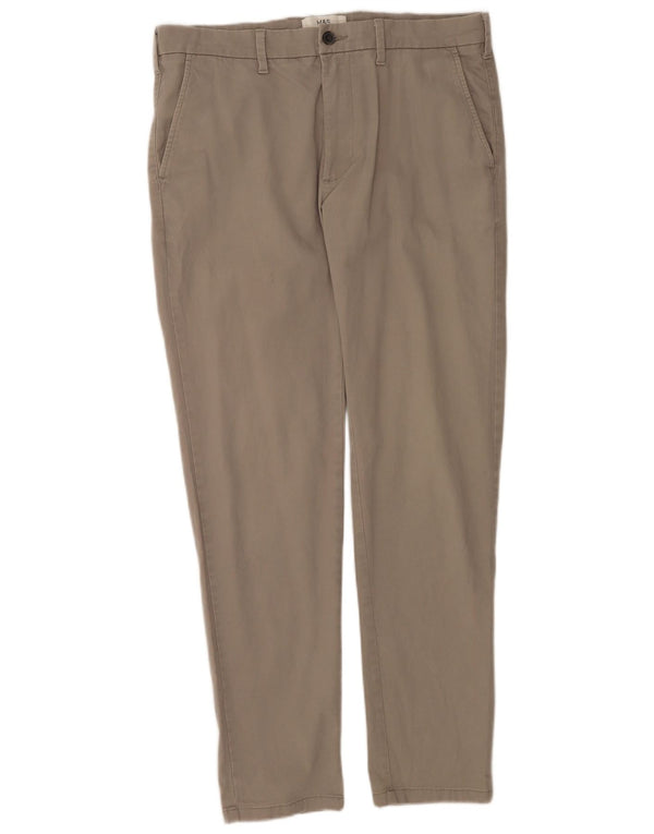 Marks & Spencer Pantalones chinos ajustados para hombre W34 L31 Algodón gris