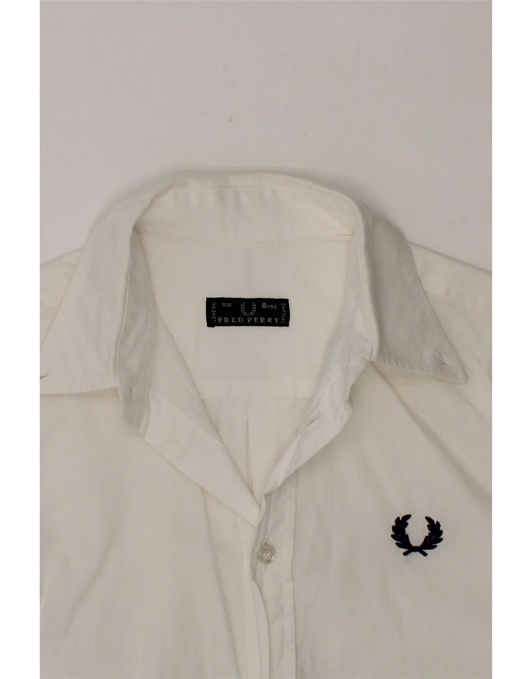 FRED PERRY Boys Shirt 7-8 Years White Cotton Vintage Fred Perry and Second-Hand Fred Perry from Messina Hembry 