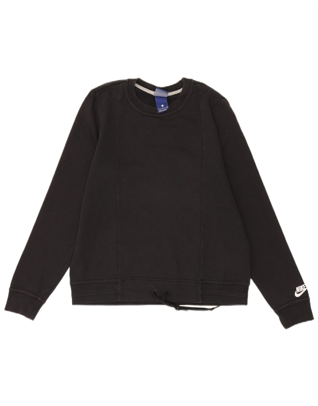 NIKE Womens Oversized Sweatshirt Jumper UK 10 Small Black Cotton