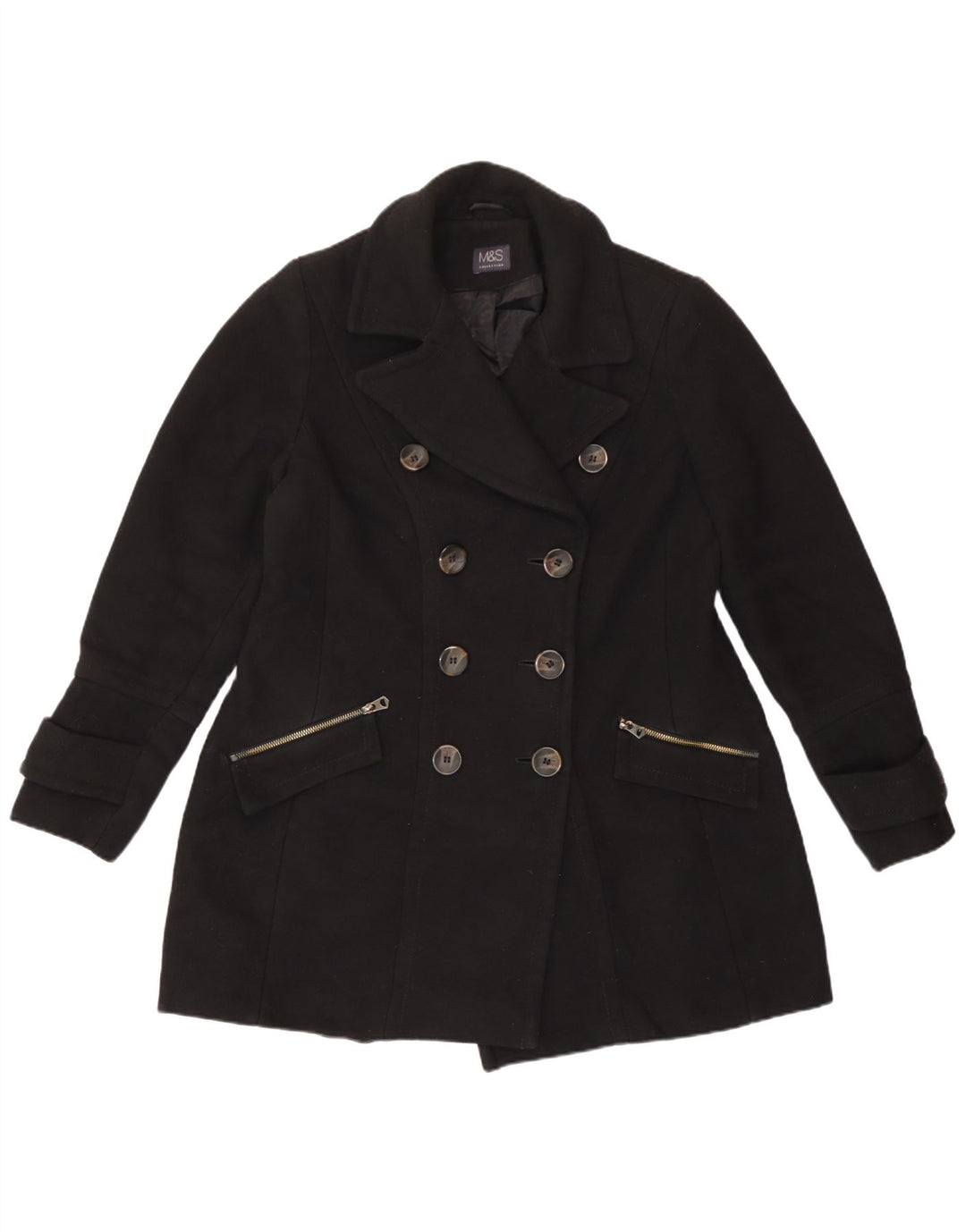 Marks & Spencer Chaquetón para mujer UK 44 Grande Poliéster negro