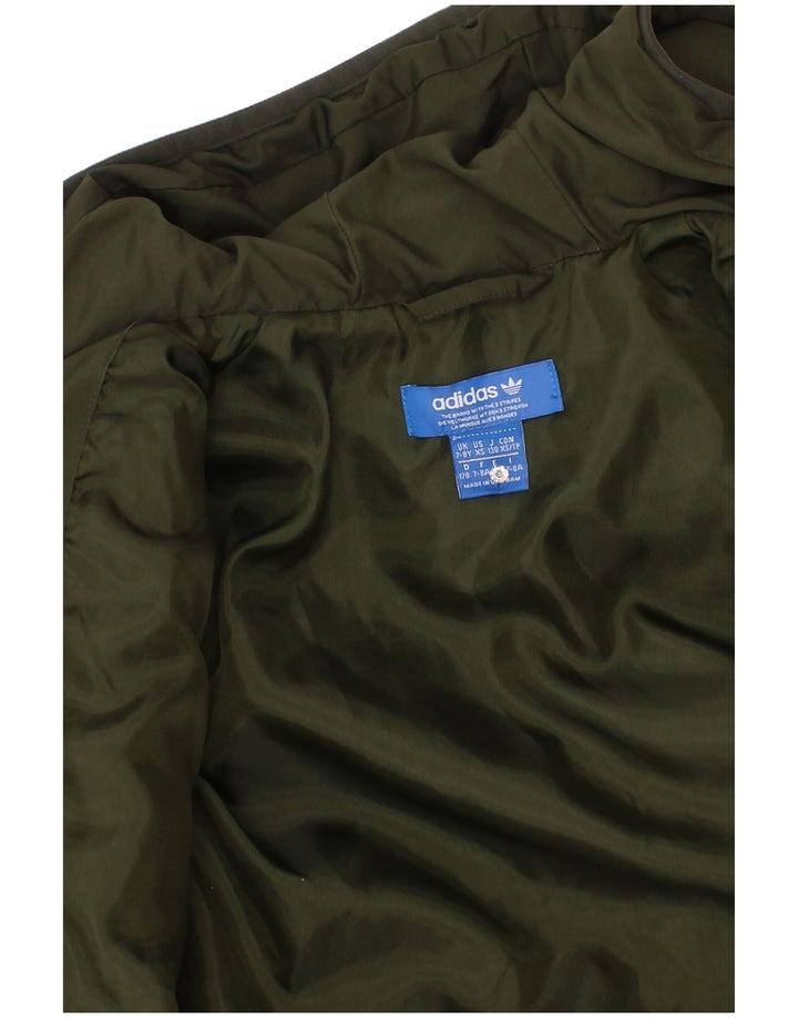 Adidas Chaqueta acolchada con capucha para niño 7-8 años Caqui Poliéster
