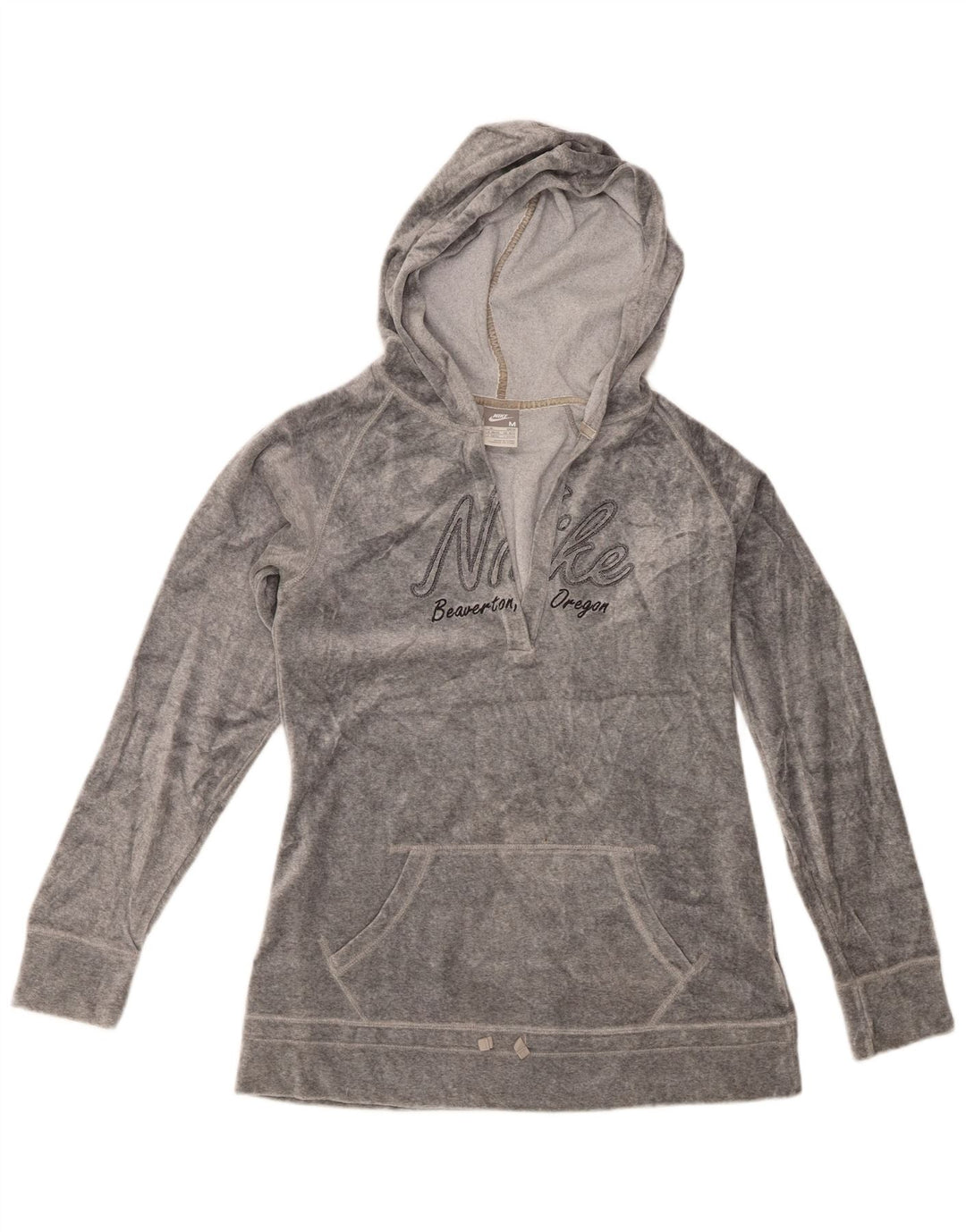 Nike - Sudadera con capucha para mujer, diseño gráfico, Reino Unido 10/12, algodón gris medio