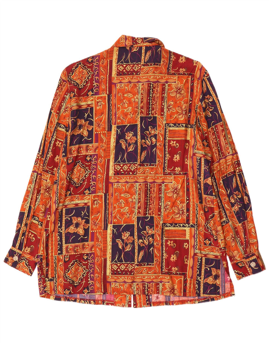 David Jones Blusa para mujer US 12 Grande Multicolor Patchwork Viscosa