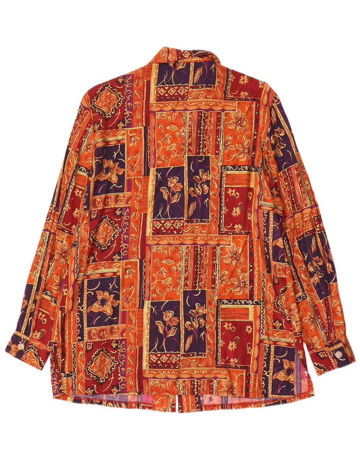 David Jones Blusa para mujer US 12 Grande Multicolor Patchwork Viscosa