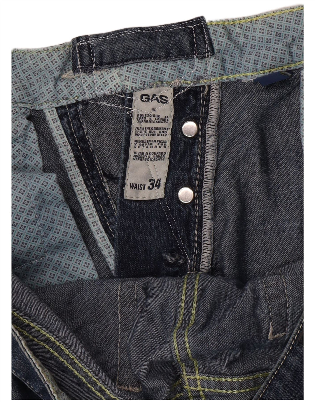 Pantalones cortos de mezclilla para hombre Gas W34 azul grande