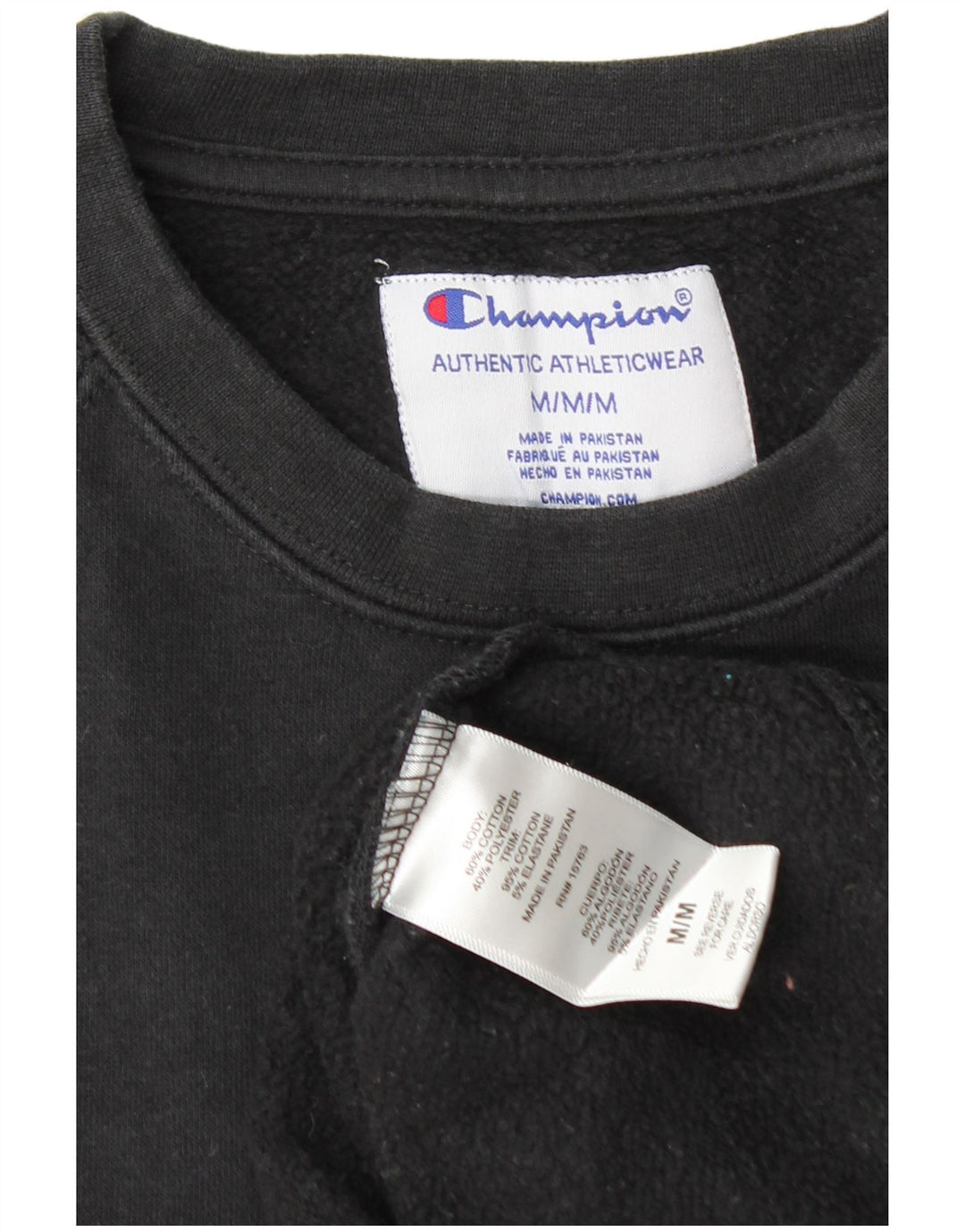 Champion Sudadera Con Estampado Gráfico Jumper De Algodón Negro Mediano