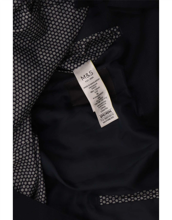 Marks & Spencer Chaqueta tipo blazer con 2 botones para hombre UK 48 2XL Poliéster azul marino