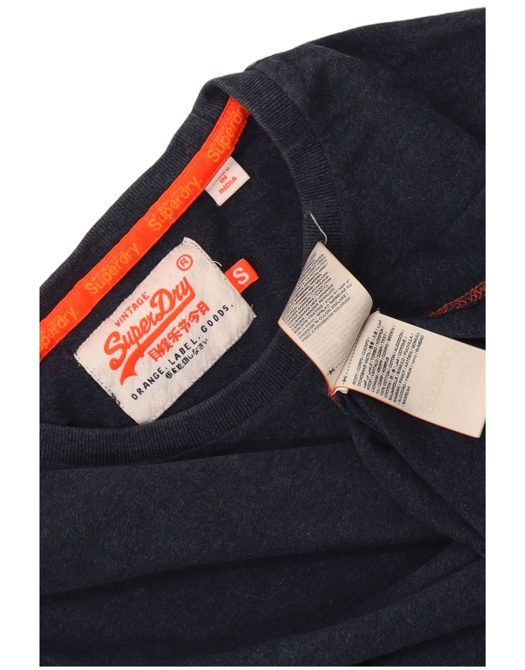 Superdry Hombre Top Manga Larga Pequeño Algodón Azul Marino