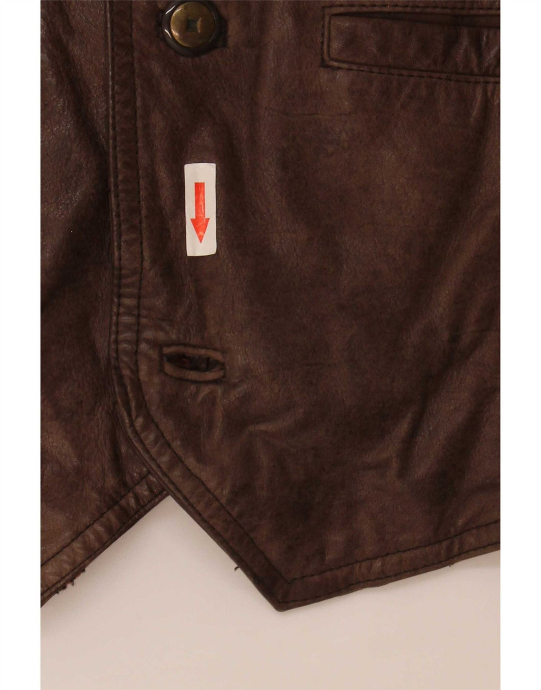 Chaleco de cuero vintage para hombre IT 58 2XL Marrón