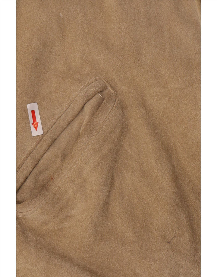 Vintage hombres ante chaqueta Reino Unido 40 grande beige