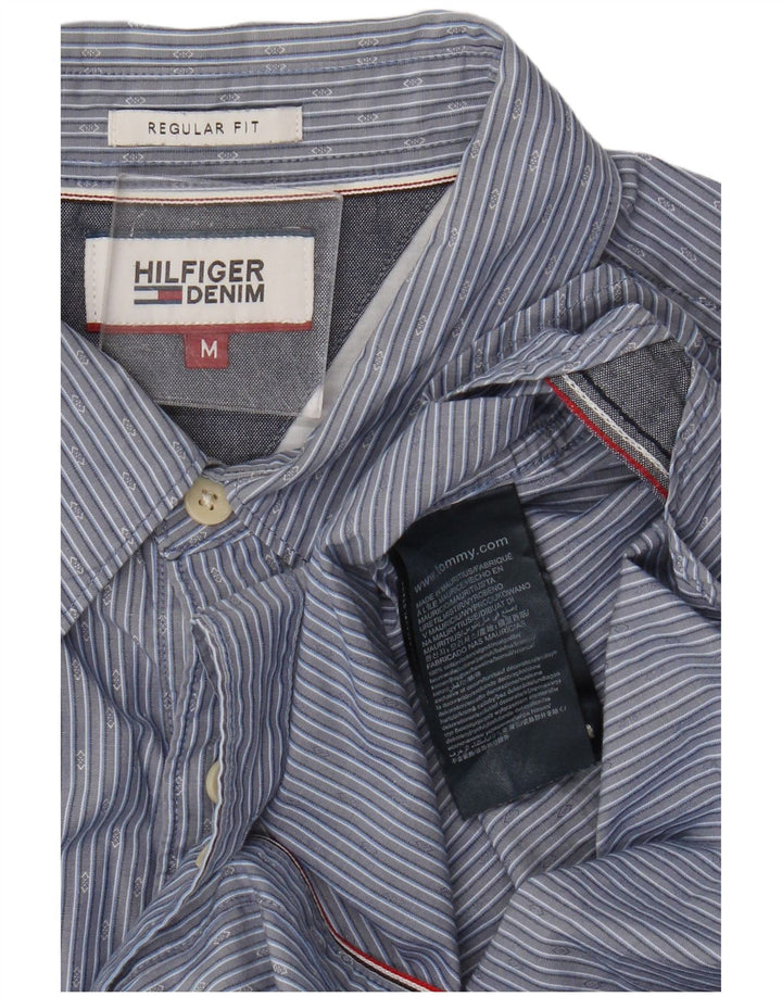 Tommy Hilfiger Camisa Regular Fit De Algodón A Rayas Azul Medio Hombre