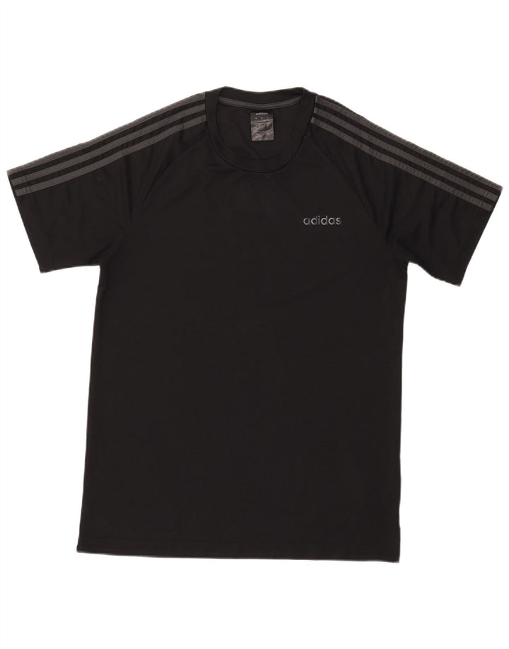 ADIDAS Camiseta Climalite para hombre Top Mediano Negro Poliéster