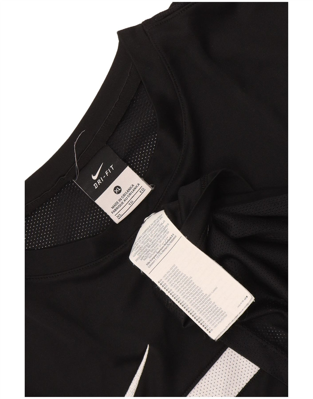 Nike Camiseta Dri Fit para hombre Top XL Negro Colorblock Poliéster