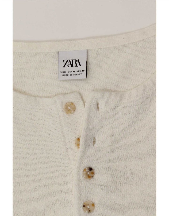 Zara Hombre Camiseta Top Medium Blanco