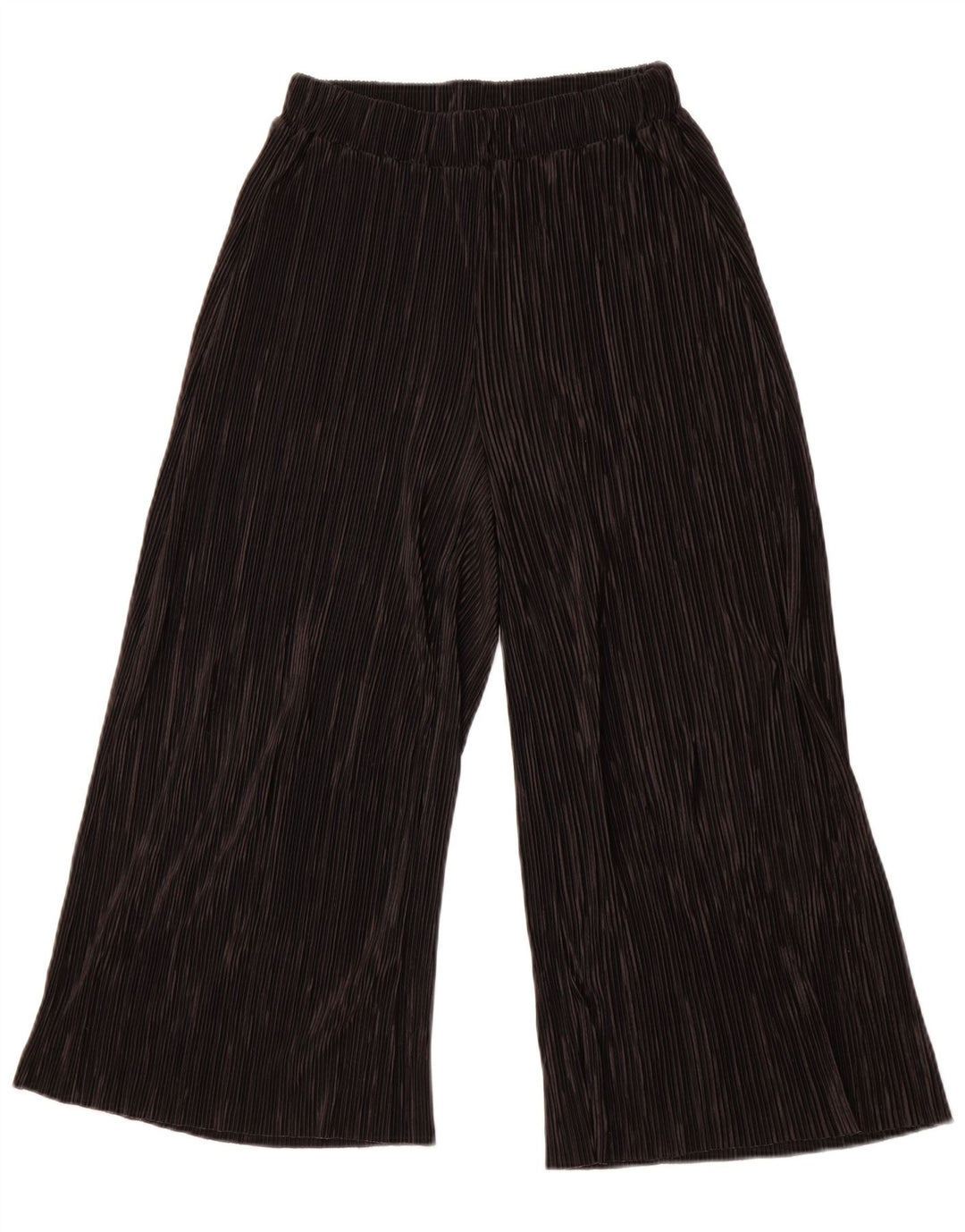 ZARA Mujer Pantalón Capri Pierna Ancha XS W24 L23 Negro Poliéster