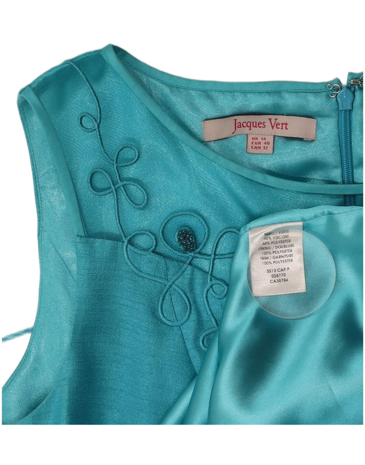 JACQUES VERT Vestido tubo sin mangas para mujer UK 44 Grande Viscosa turquesa